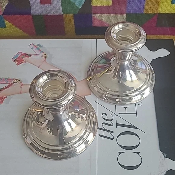 GORHAM SILVER CANDLESTICK HOLDERS YC3003 SET OF 2 - Picture 2 of 6